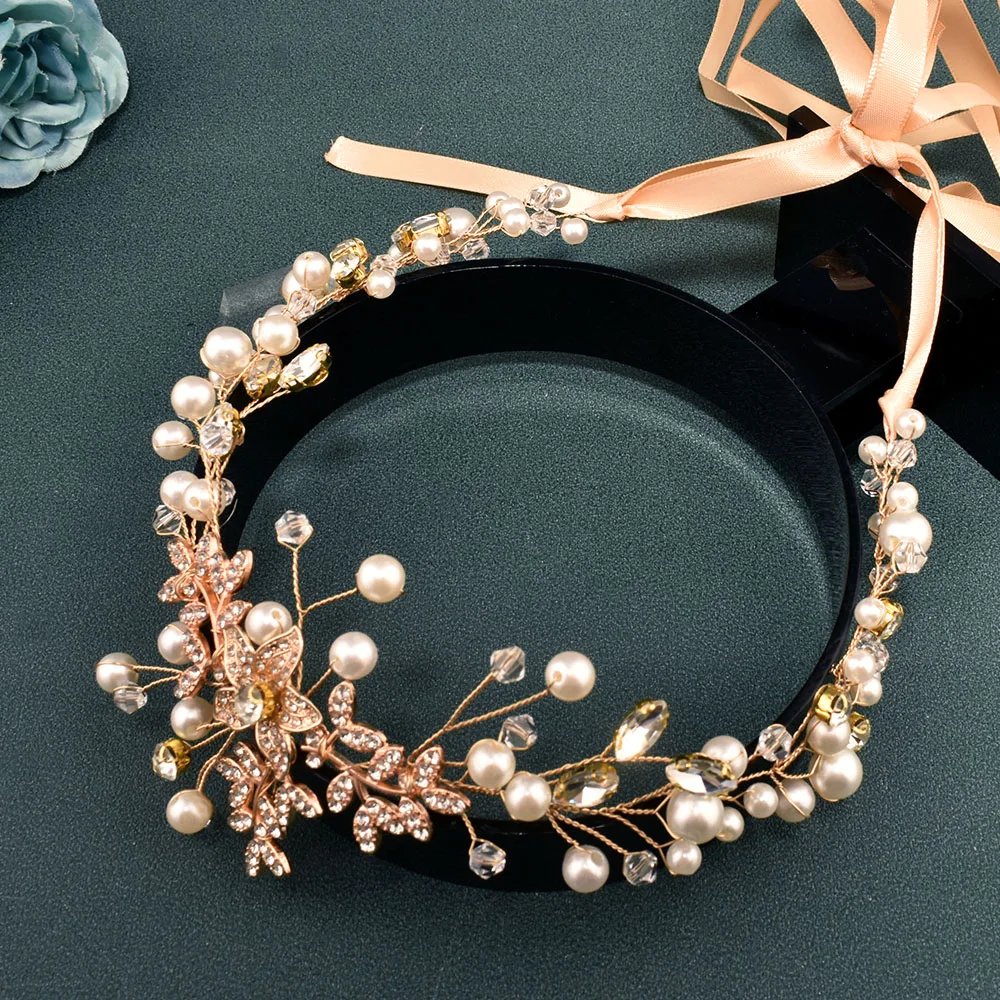 DZ210 Bridal Headband Wedding Hair Accessories Alloy Leaf Woman Hair Vines Bridal Hair Jewelry Girlfriend Fascinators Headpiece