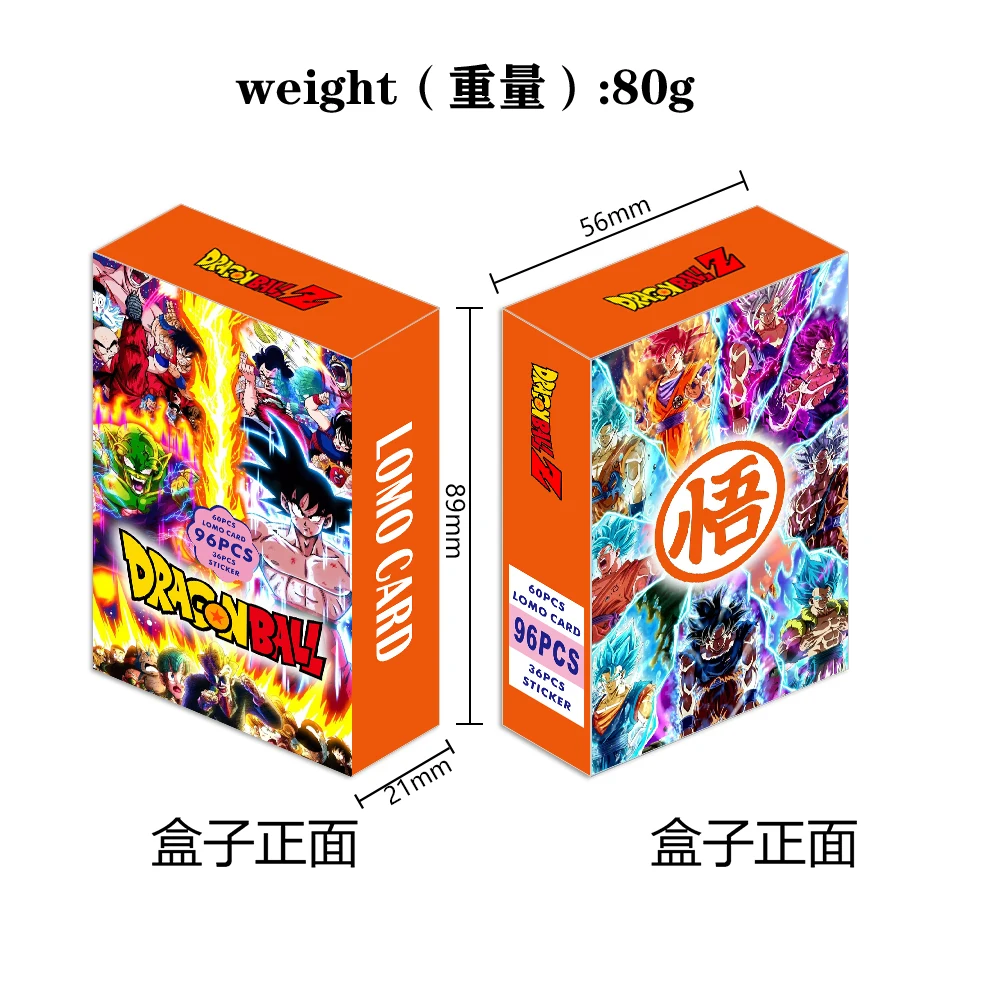 DRAGON BALL Lomo Kaart Een Stuk 1 pack/96pc Kaartspellen Met Sticker Postkaart Bericht Foto Gift Japanse Anime Fan Collectie Speelgoed