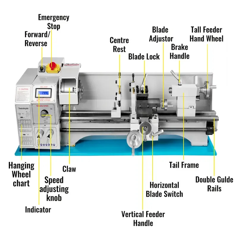 2026 Hot Selling-SIHAO Metal Mini for Counter Face 1100W Turning Drilling Manual Lathe hine 8.7