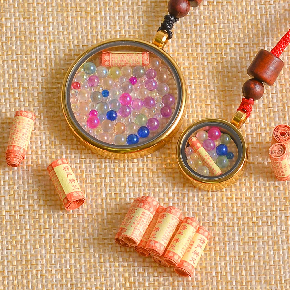 12 Stuks Miniatuur Schrift Tibetaanse Sieraden Vulstoffen Kleine Beschermende Amulet Kleine Religieuze Ornamenten Zegeningen Sieraden Accessoires