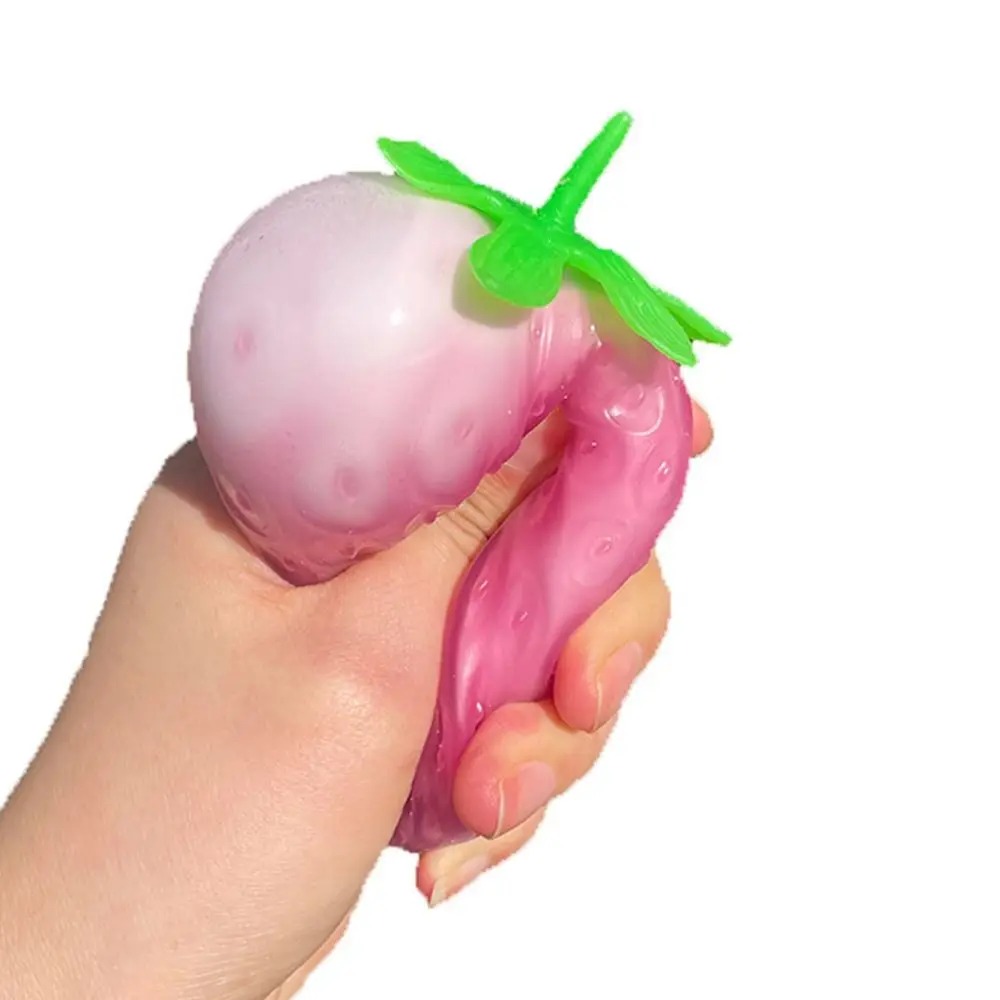 Simulated Color-changing Discolored Strawberries Squeeze Sensory Fidget Pinch Decompression TPR Tricky Children
