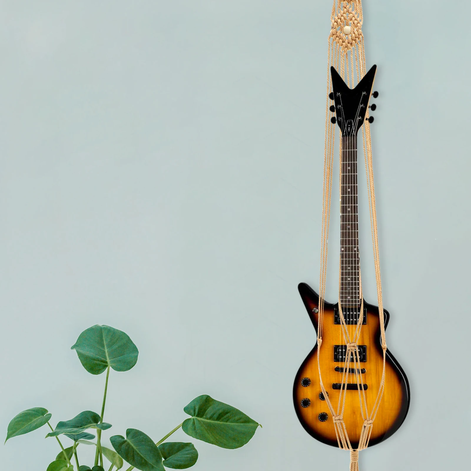 

Guitar Wall Brown 125cm Macrame Hanger for Ukulele Flowerpot Indoor Macrame Guitar Hanger Outdoor Storage Accessory