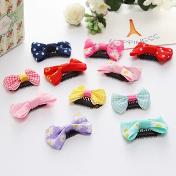 10/20Pcs Candy Color Baby Mini Small Bow Hair Clips Safety Hair Pins Barrettes for Children Girls Kid Hair Accessories Wholesale