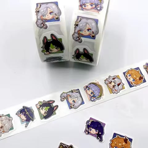 500pcs Cute Genshin Impact Stickers Chibi Laptop Suitcase Skateboard Graffiti Luggage Cartoon Sticker Hu Tao Eula Xiao Fans Gift