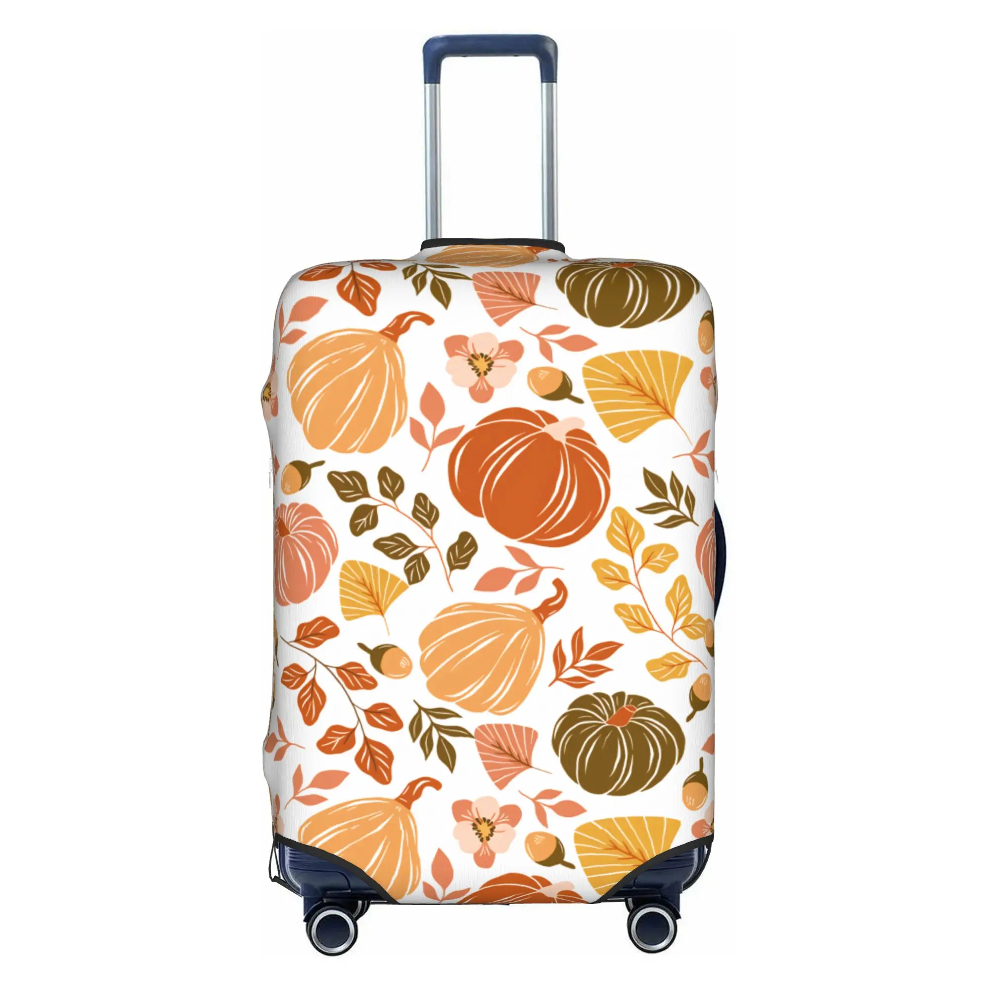 Pumpkin Patch Golden Fall Days Travel Luggage Cover Elastic  Suitcase Cover Protector Fit 18-32 Inch