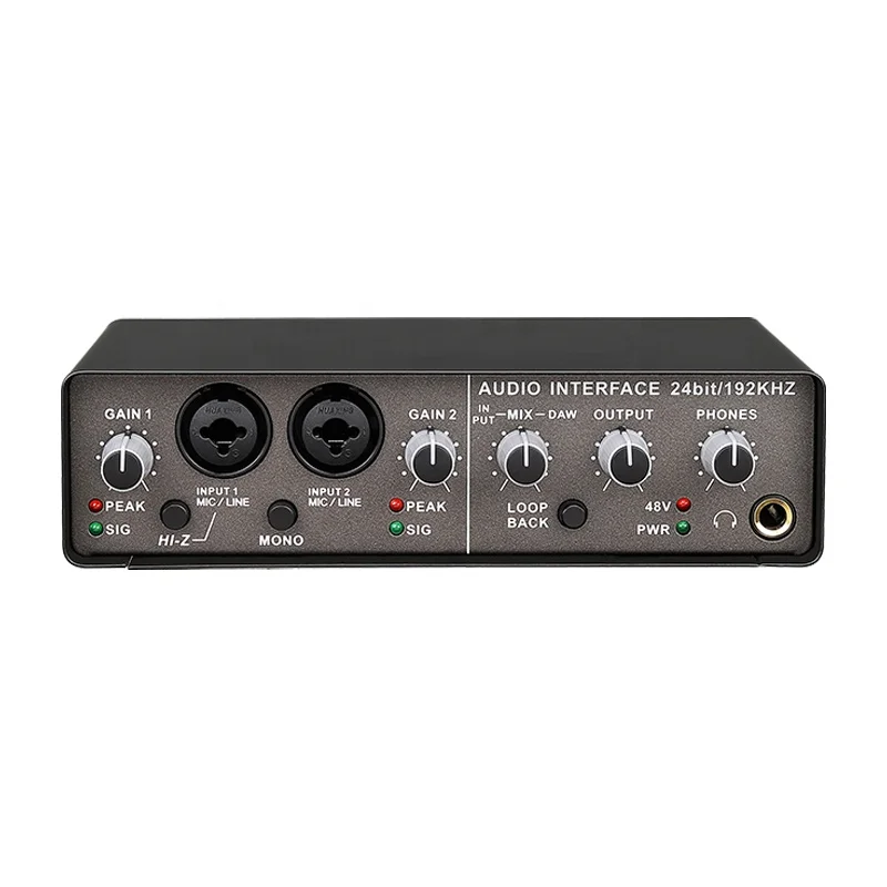 TLF Xtuga profesional USB 2,0 puerto guitarra Musical o interfaz estudio de grabación tarjetas de sonido externas para grabar vídeo Liv