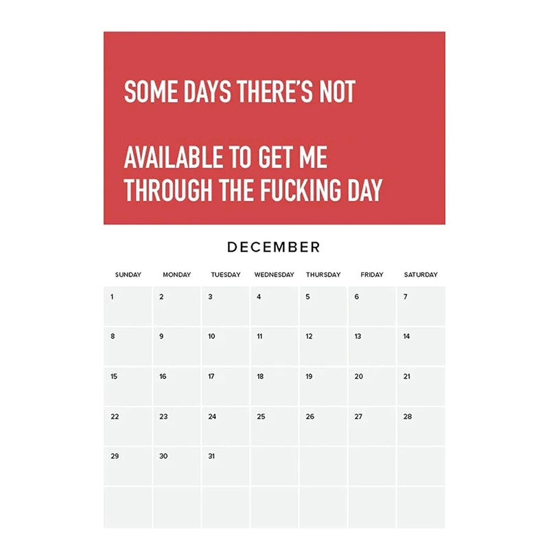 Mensal inspirado calendário de parede para adultos, adulto é difícil 2024 calendário, planejadores duráveis para escritório, calendário, 2024, 3pcs