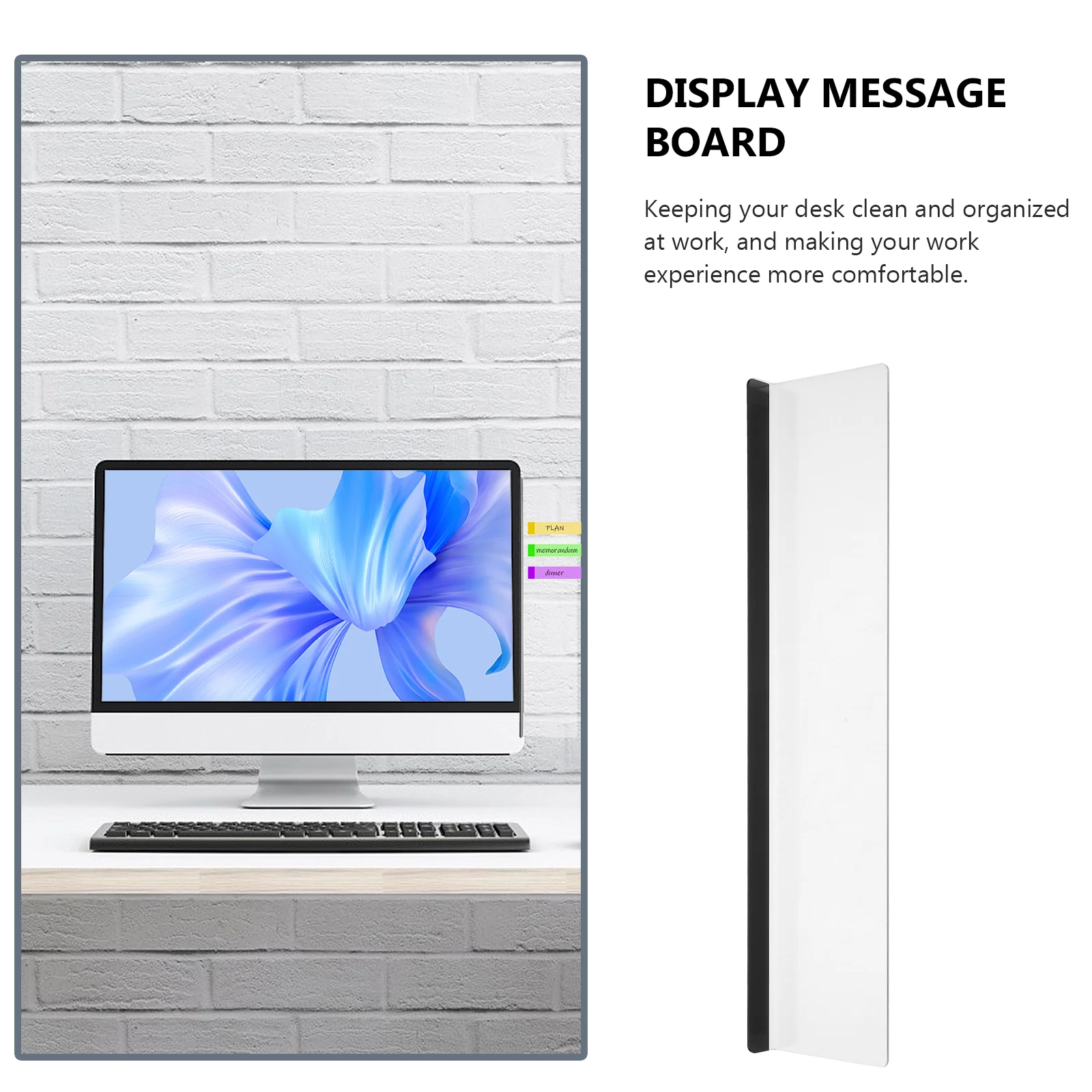 Computer Message Board Acrylic Monitor Side Panel Desk Necessities Memo Storage Stand