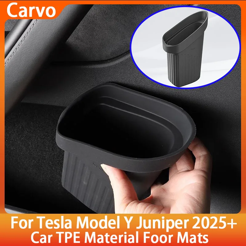 

Для Tesla Model Y 2025 Автомобильный дверной мусорный бак Силиконовый дверной ящик для хранения Водонепроницаемый мусорный бак 2024 Модель 3 Автомобильные аксессуары