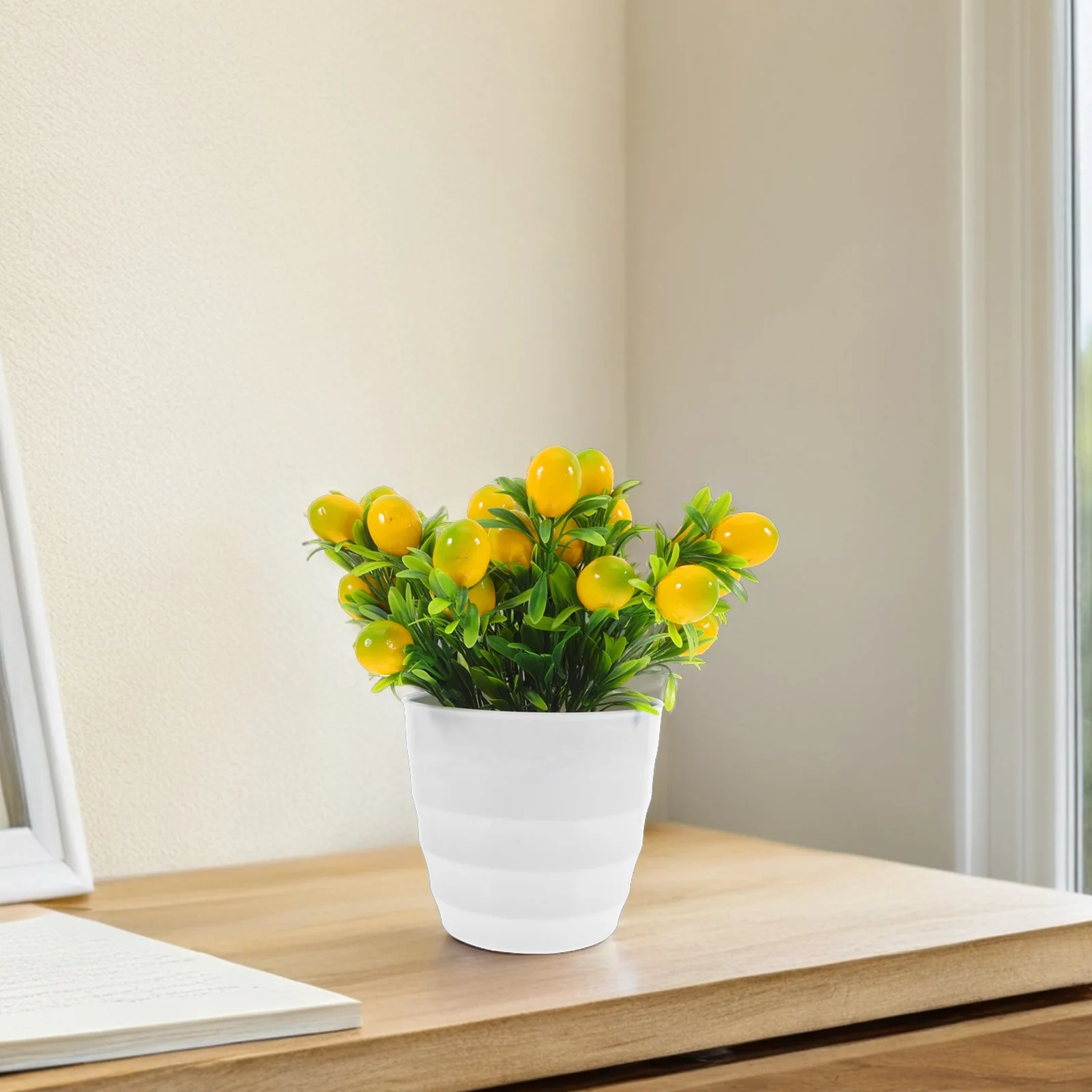 

Artificial Lemon Bonsai Miniature Fake Fruit Plant Indoor Outdoor Wedding Kitchen Living Room Office Party Decoration