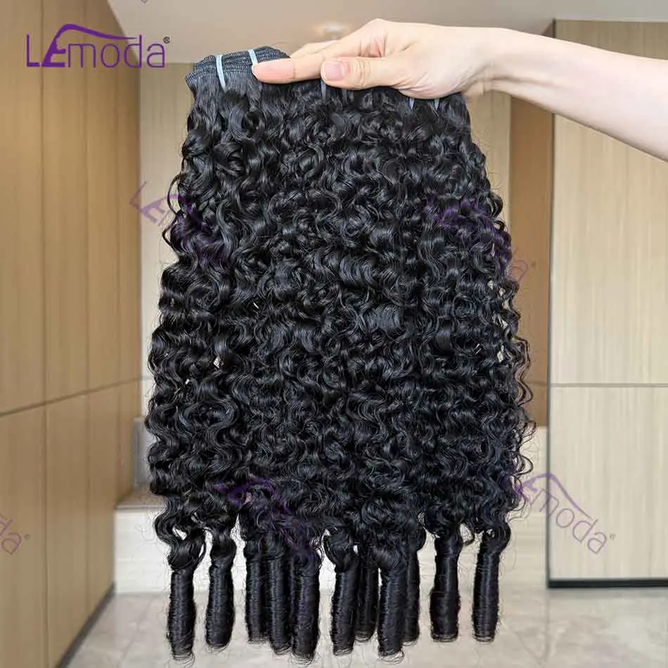 Lemoda البورمية مجعد حزم الشعر البشري 100% غير المجهزة عذراء الشعر حزم 15A الخام البورمية شعر بشري مجعد ملحقات سميكة #1