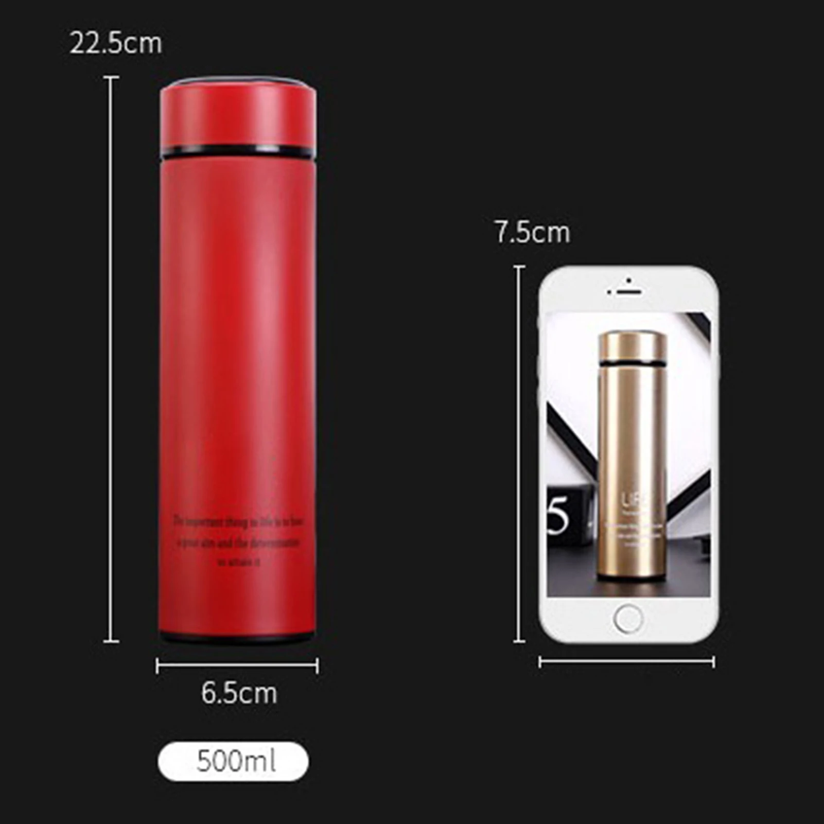 كوب مفرغ من الفولاذ المقاوم للصدأ سعة 500 مل، تصميم قابل للحمل وسهل التنظيف للطلاب والأطفال البنات