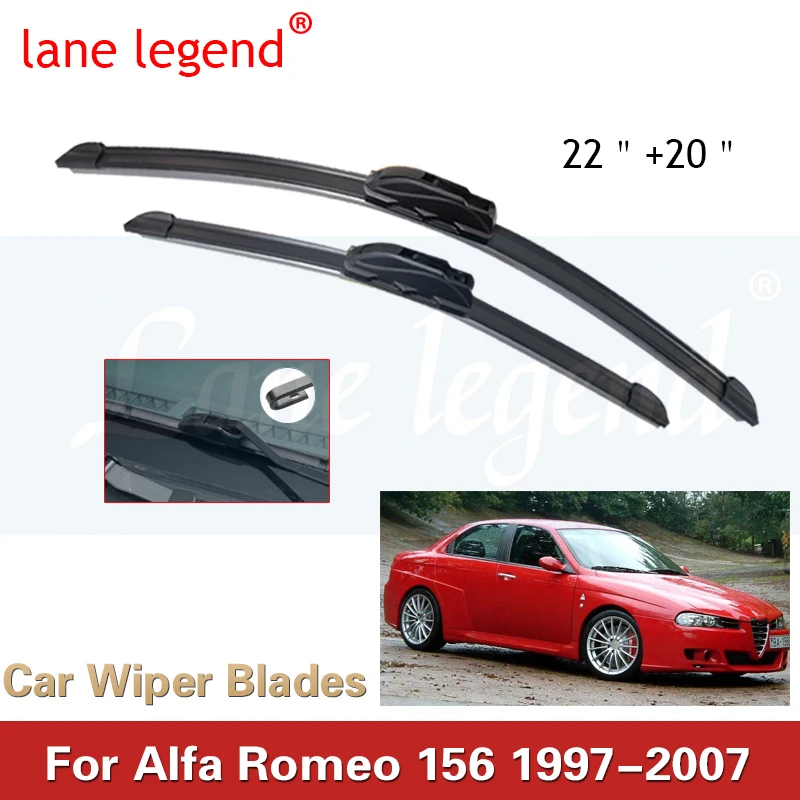 

Car Wiper For Alfa Romeo 156 1997 to 2007 Front Wiper Blades Soft Rubber Windscreen Wipers Auto Windshield 22" 20" 550mm 500mm