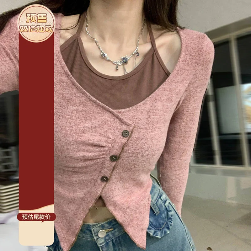 

Knitted Shirt Women's Short Slim Little with Within Tops T-shirts Women Clothing Camisetas Mujer