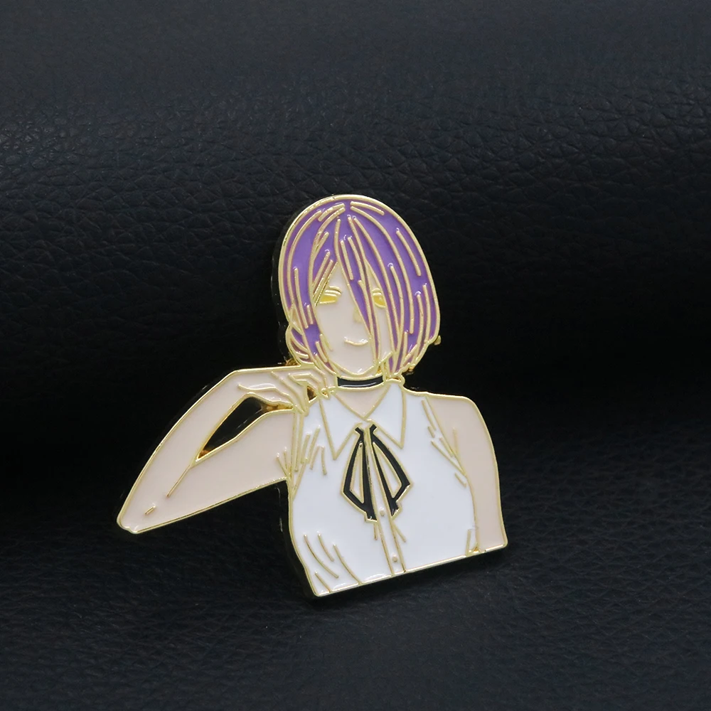 Anime Chainsaw Man Characters Brooch Makima Reze Metal Enamel Badge Cosplay Props Lapel Pin Brooches for Women Men Jewelry