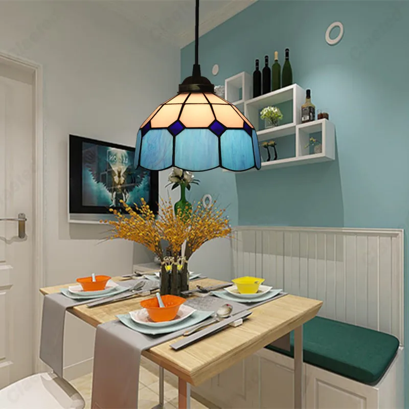 European-style Simple Retro LED Glass Chandelier Living Room Dining Room Bar Aisle Stairs Porch Decorative Lighting
