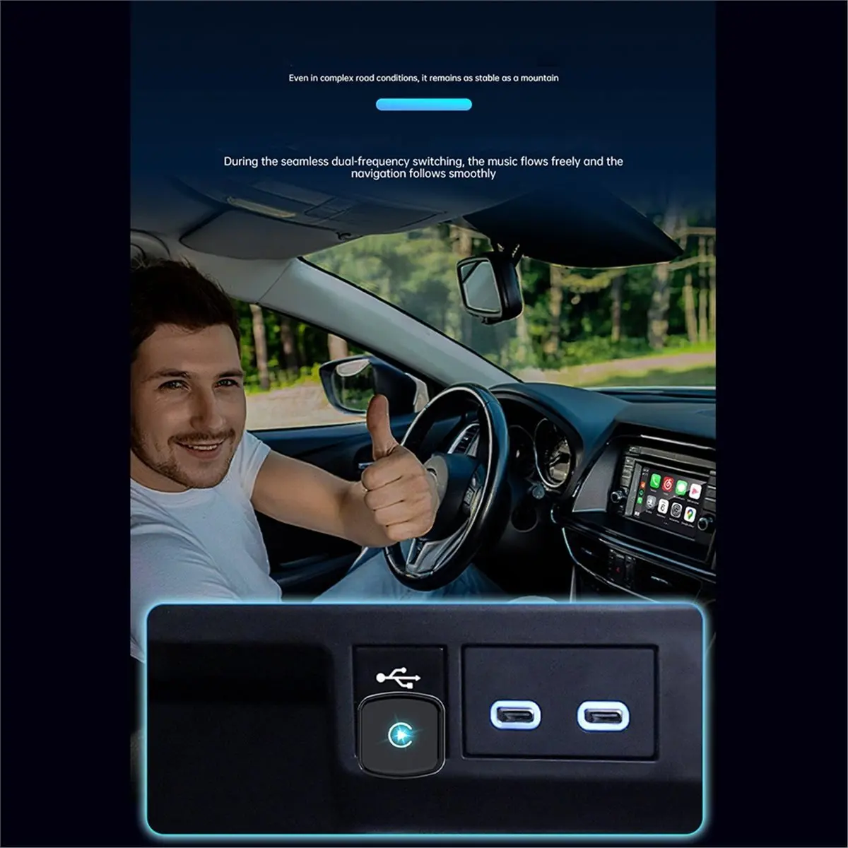 DT89 HOT 2 In1 Smart AI Box Wireless Carplay Adapter Android Auto/Carplay USB Dongle for /Android Wired Carplay to Wireless