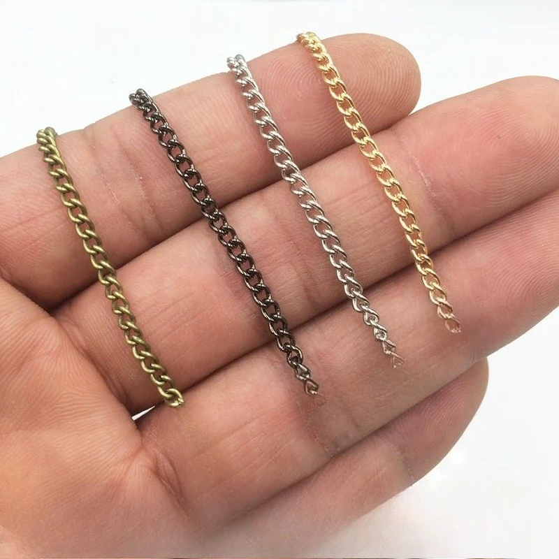 1m Gold/Bronze Plated Necklace Chain For Jewelry Making Findings DIY Chains Materials Handmade Supplies Furniture Accessories