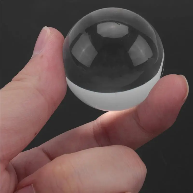 A11E-Clear Glass Crystal Ball Healing Sphere Photography Props Gifts