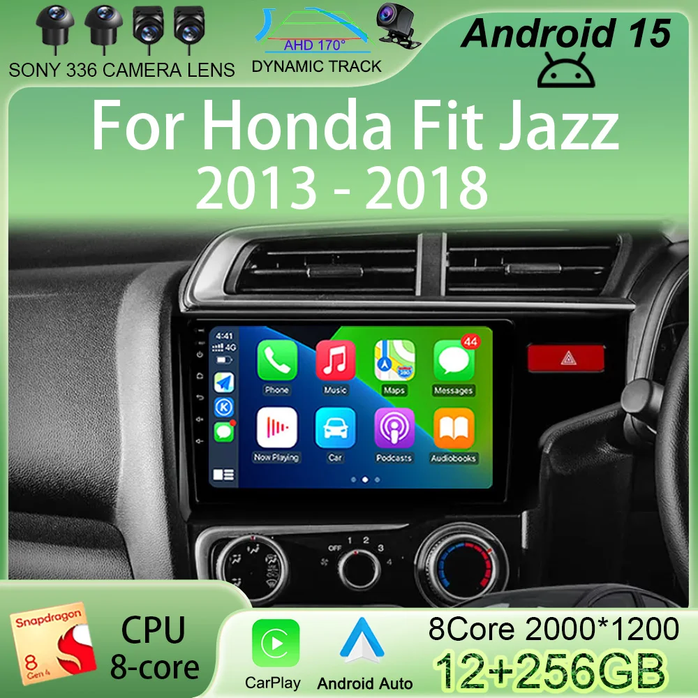 

9'' Car Radio Android 15 For Honda Fit Jazz 2013 2014 2016 2017 2018 stereo GPS Navigation Autoradio Multimedia WIFI NO DVD
