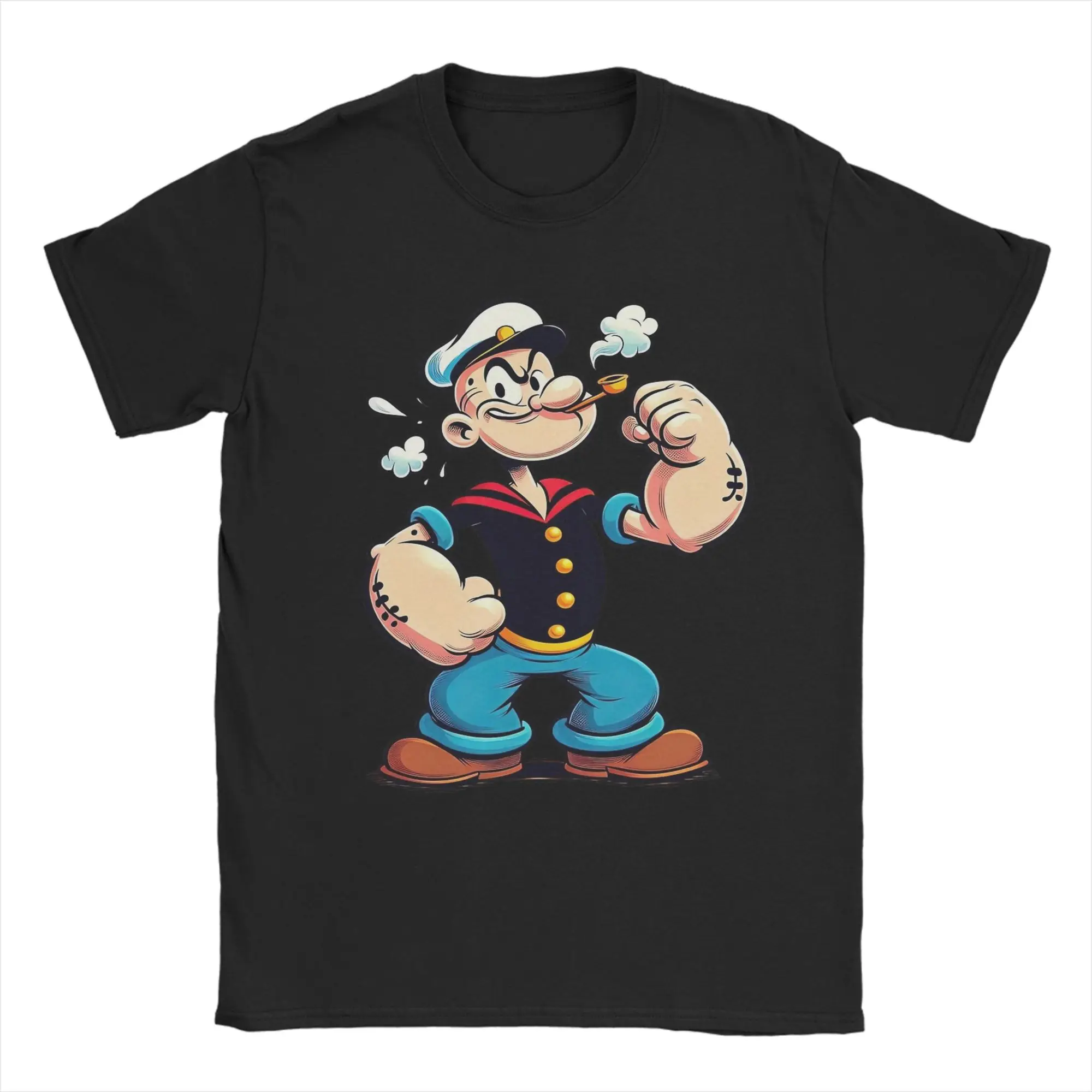T-Shirt pour hommes Popeyed the Sailorman, dessin animé rétro Unique, 100% coton, T-Shirts à manches courtes, col rond, grande taille