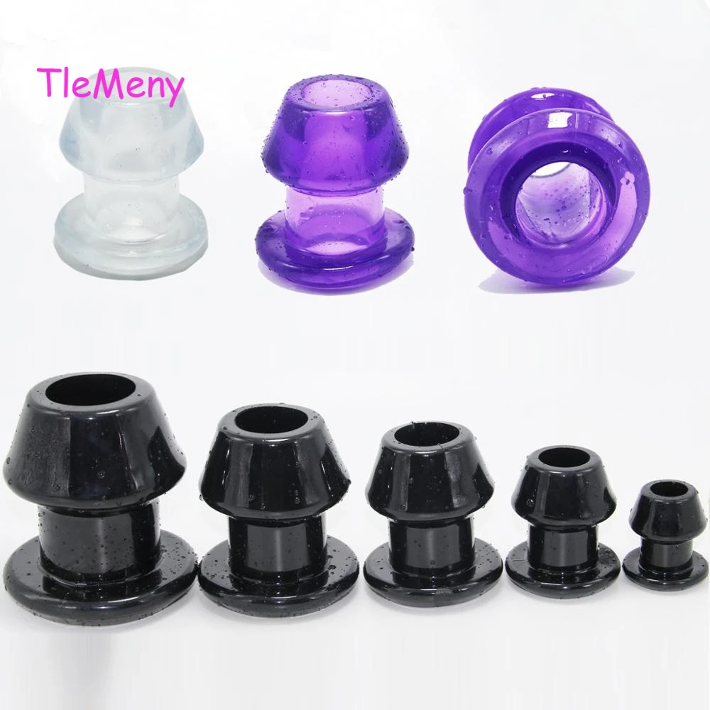 

TleMeny 5 Sizes Hollow Butt Plug With Insert Anal Plug/Tunnel/Toy Huge Anal Speculum Anus Dilator SM Enema Sex Toy For Women Men