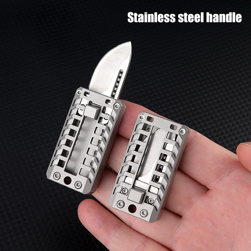 Imagem -05 - Slap-clap Push Card Knife d2 Aço Alta Dureza Afiada Deslizante Faca Mecânica Ferramenta de Descompressão Chaveiro Portátil Moeda Novo
