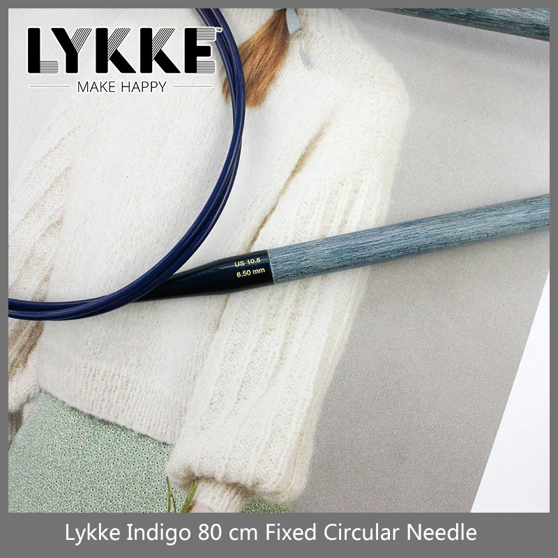 LYKKE INDIGO 32 \'\'/80cm naprawiono okrągłe igły do robienia na drutach