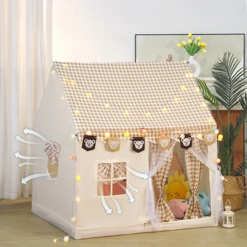 Kids Play Tent Folding Princess Castle Playhouse Indoor Outdoor Portable Toddler Baby Girl Room Decor Interaction Game Toys Gift