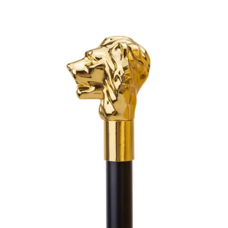 Fashion Walking Stick Gold Luxury Lion High-grade Elegance Party Decorative Cosplay Outdoor Climbing Stick Walking Stick