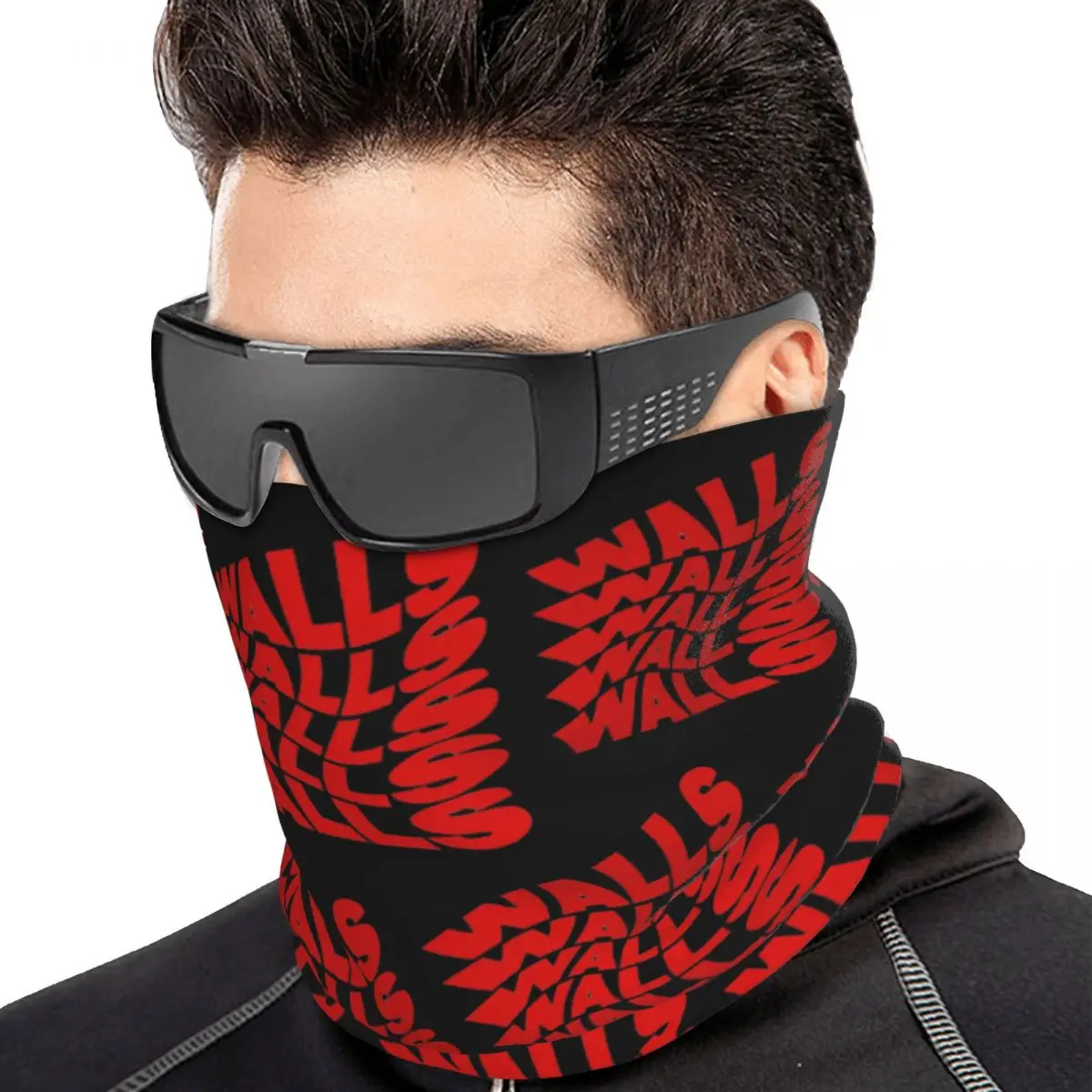 Walls Louis Tomlinson Red Bandana Neck Cover Printed Mask Scarf Hiking Fishing Cycling Scarf Unisex Adult Washable