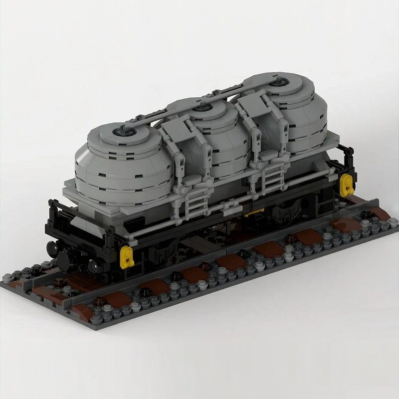 City Car Model MOC Building Bricks Railway Cement Powder Silo Wagon Modular Technology Children Holiday Gifts Assemble Toys Suit