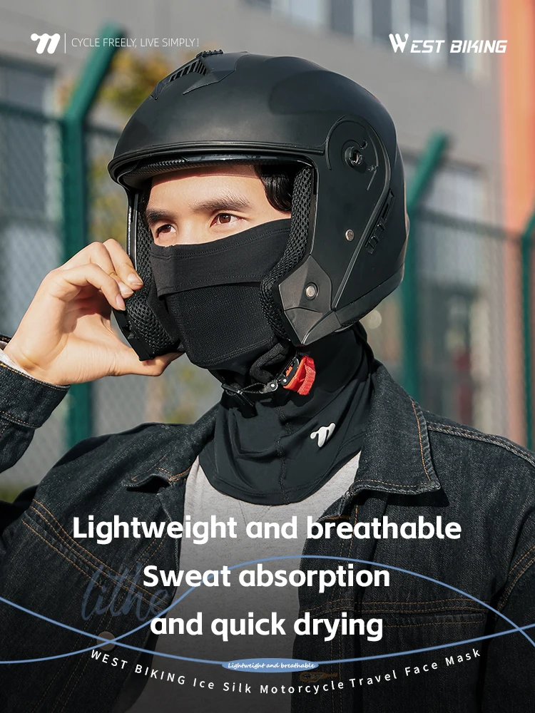 AliExpress West Biking WEST BIKING Ice Silk Cycling Face Mask Summer Breathable UV Protection Balaclava 4-in-1 Multi-Wear Headgear with Ponytail Hole