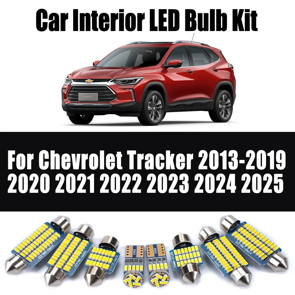 

Автомобильный светодиодный внутренний светильник для чтения Canbus, комплект для Chevrolet Tracker 2013-2021 2022 2023 2024 2025, сигнальная лампа с картой купола, лампы багажника
