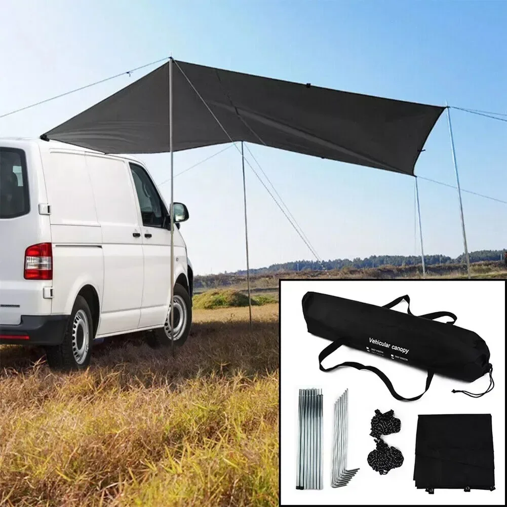 Car Side Awning Campervan Sun Canopy 210D Fire Retardant Fabric Large Sun Canopy Days Out Overnight Stop-overs