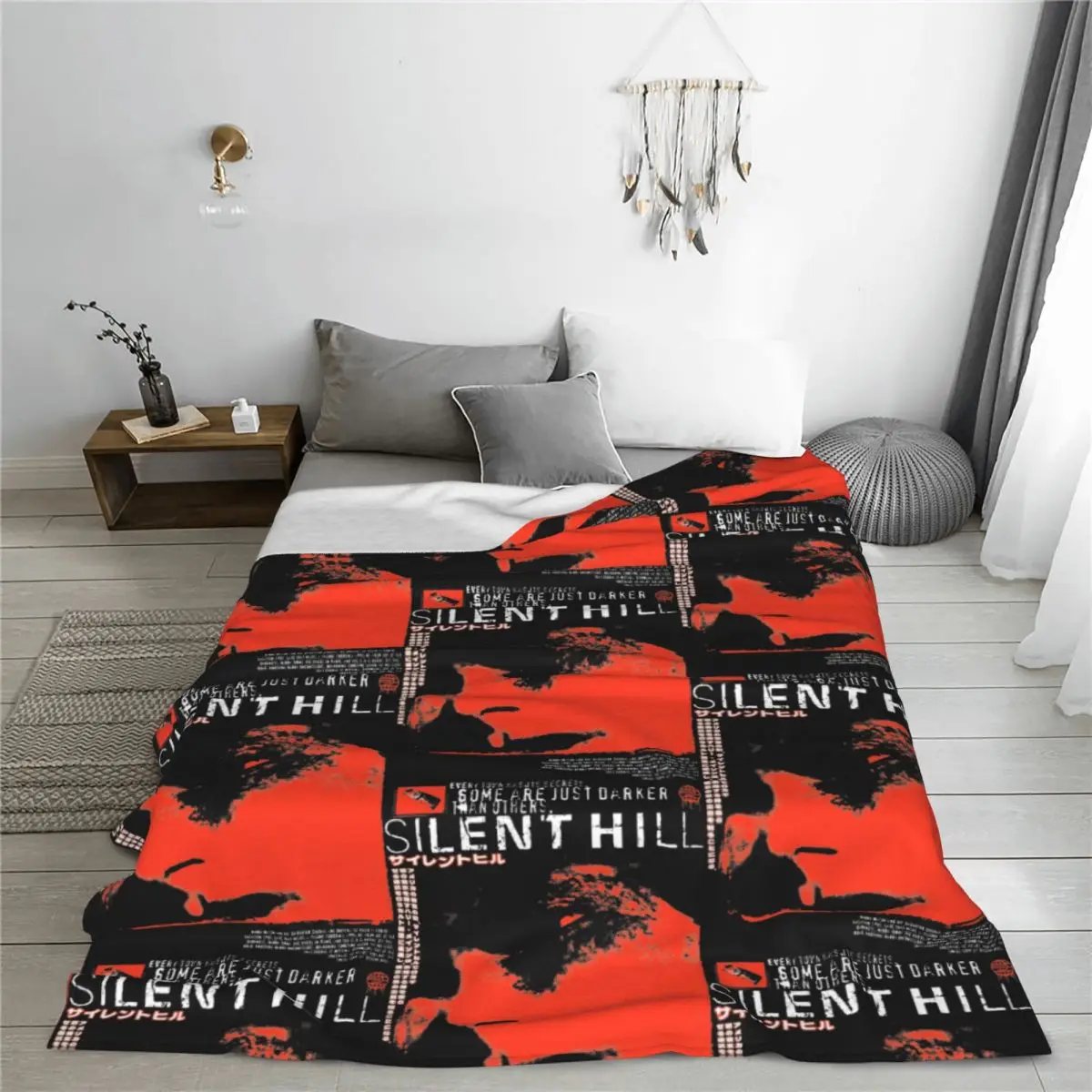 Silent Hill Red Variant Blanket Fleece Summer Multifunction Lightweight Throw Blanket for Sofa Bedroom Bedspreads