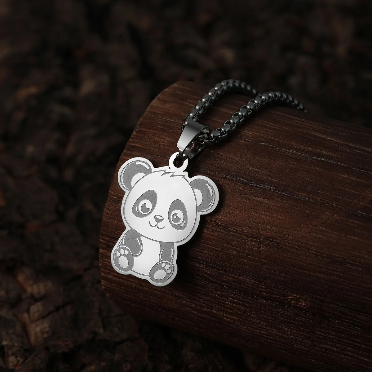 Chandler Giant Panda Pendant Necklace for Women Lovely Animal Stainless Steel Jewelry Men Necklace