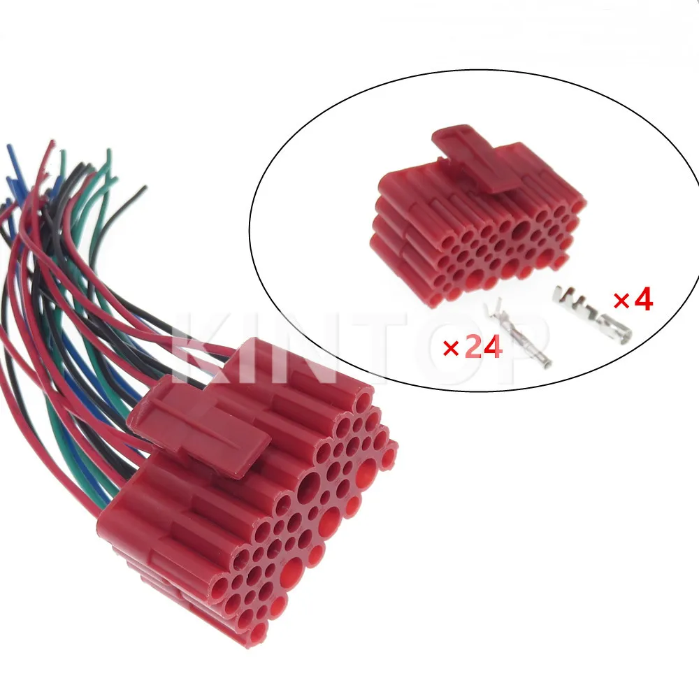 

1 Set 28 Pins AC Assembly High Quality Red Car Unsealed Composite Connector 926673-1 Automobile Wire Harness Socket
