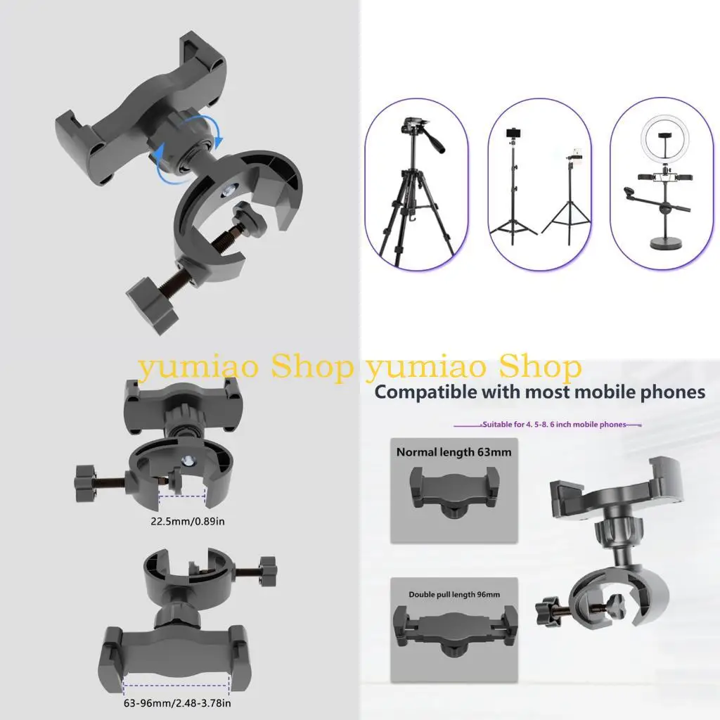 587B Compacts Travel Phone Mount with Adjustable Arm for Streaming Rehearsal