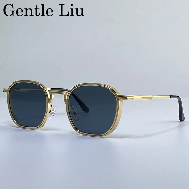 

Vintage Punk Square Sunglasses Men Women 2025 Luxury Brand UV400 Trendy Driving Sun Glasses For Male Metal Frame Outdoor Eyewear