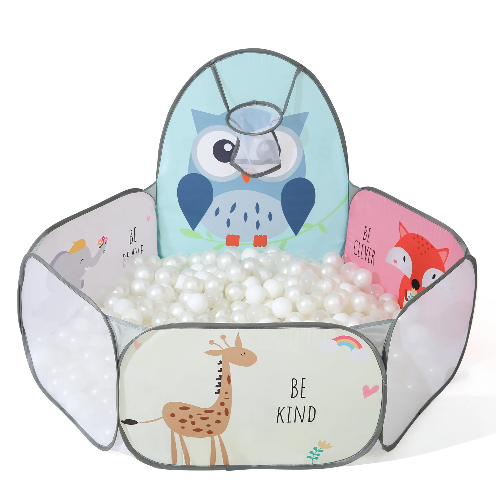 1 قطعة/مجموعة حفرة كروية قابلة للطي (بدون كرات) مع خيمة لعب بنمط سهلة التنظيف ومتينة للتفاعل بين الوالدين والطفل كهدية للأطفال #1
