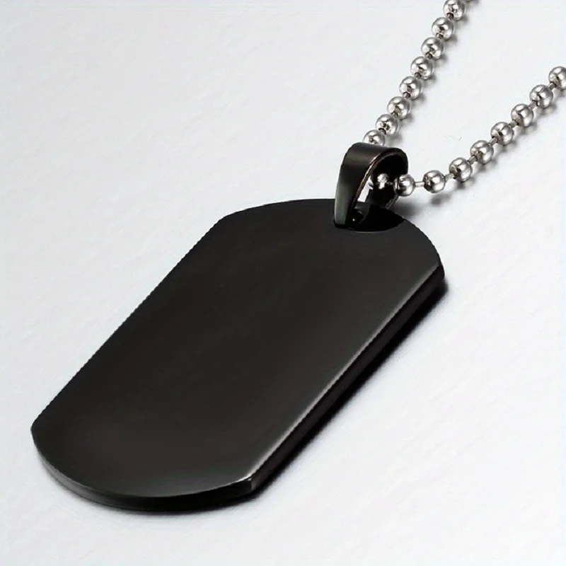 Dog Tag Military Tag Necklace Titanium Steel Blank Military Tag Pendant Necklace For Halloween Party Favors Christmas gift