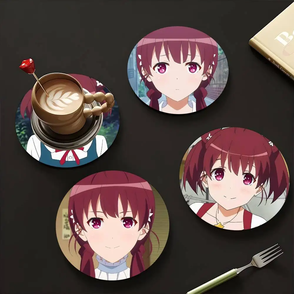1pc Izumi Hashima Anime Characters Wooden Coaster Colour Printing Cup Mat Home Desk Decoration Gifts