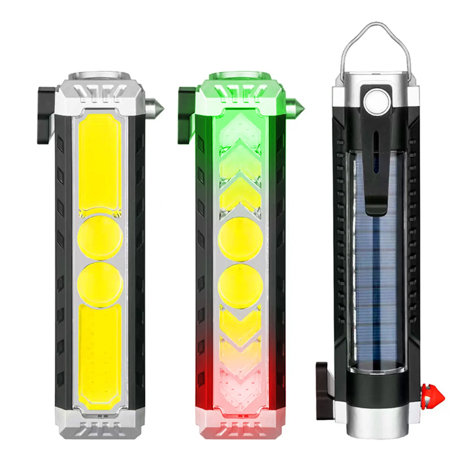 

Portable Solar & USB-C Rechargeable Flashlight, Clip/Hook, High Brightness Magnetic Torch,Outdoor Emergency Escape Lamp