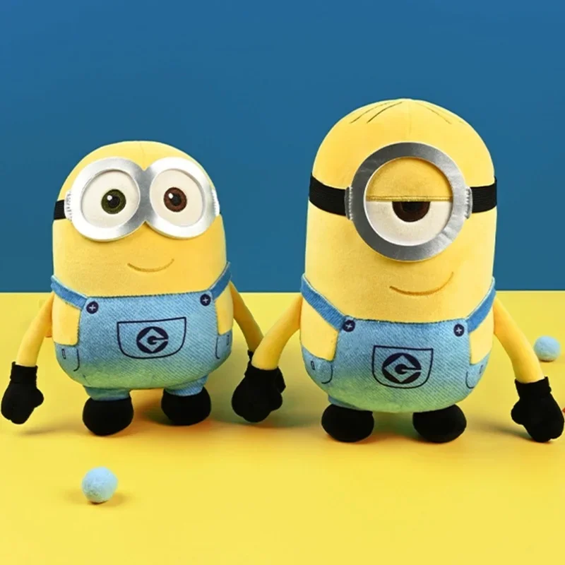 Lindos personajes de películas Minions juguetes de peluche amarillos Bob Stuart muñecos de peluche suaves juguetes y pasatiempos regalos de cumpleaños de Navidad para niños
