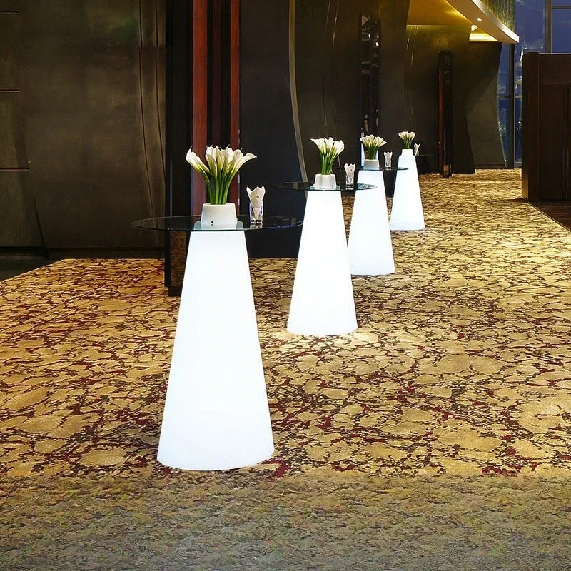 LED bar table Conical bar counter, colorful cocktail table Wedding reception Hotel furniture Creative luminous furniture