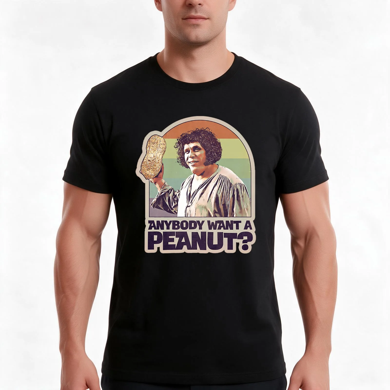 Anybody want a peanut? T-Shirt Summer Casual Cotton Tee Oversized Streetwear Tops Vintage Graphic Print Unisex Men Women
