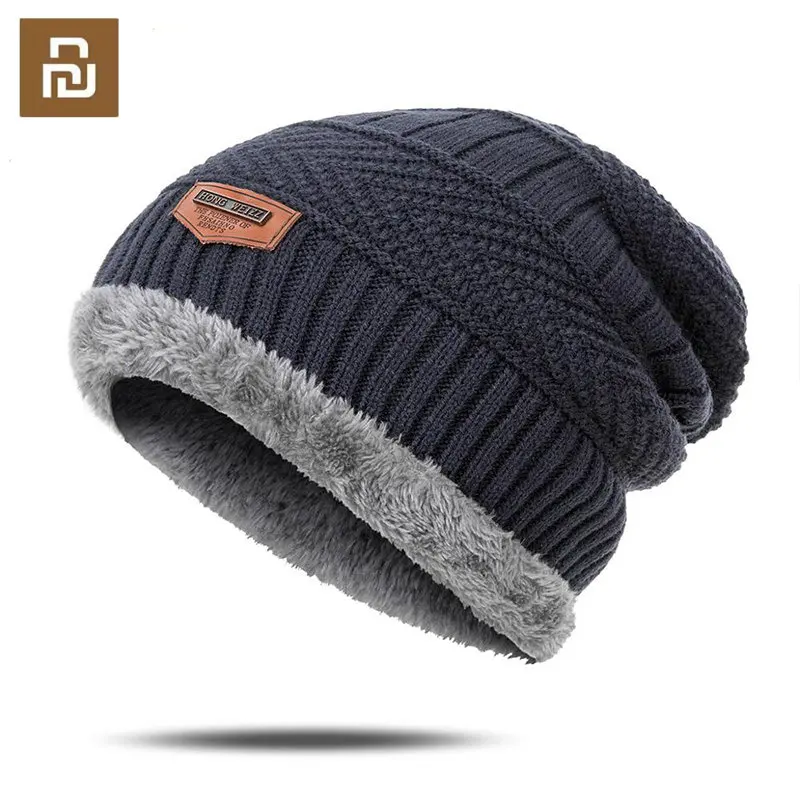 Youpin Men's Winter Hat Thicken Winter Warm Beanies Skullies Plus Velvet Hats Fashion Knitted Hats Bonnet Men Women Universal