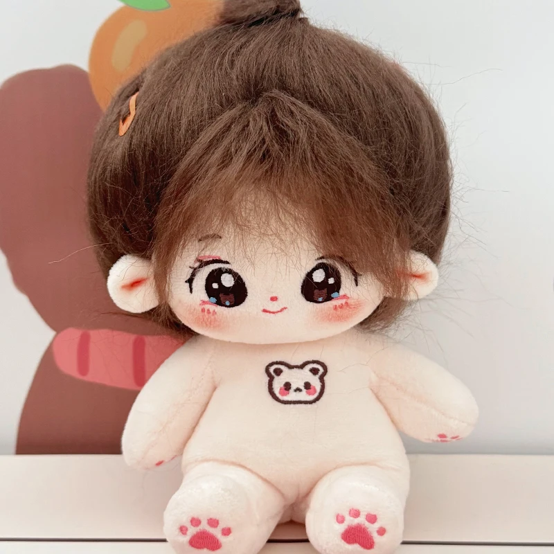 20cm Idol Doll Plush Cotton Star Dolls Kawaii Stuffed Baby Plushies bear overalls No Attributes Dolls Toys Kids Collection Gift