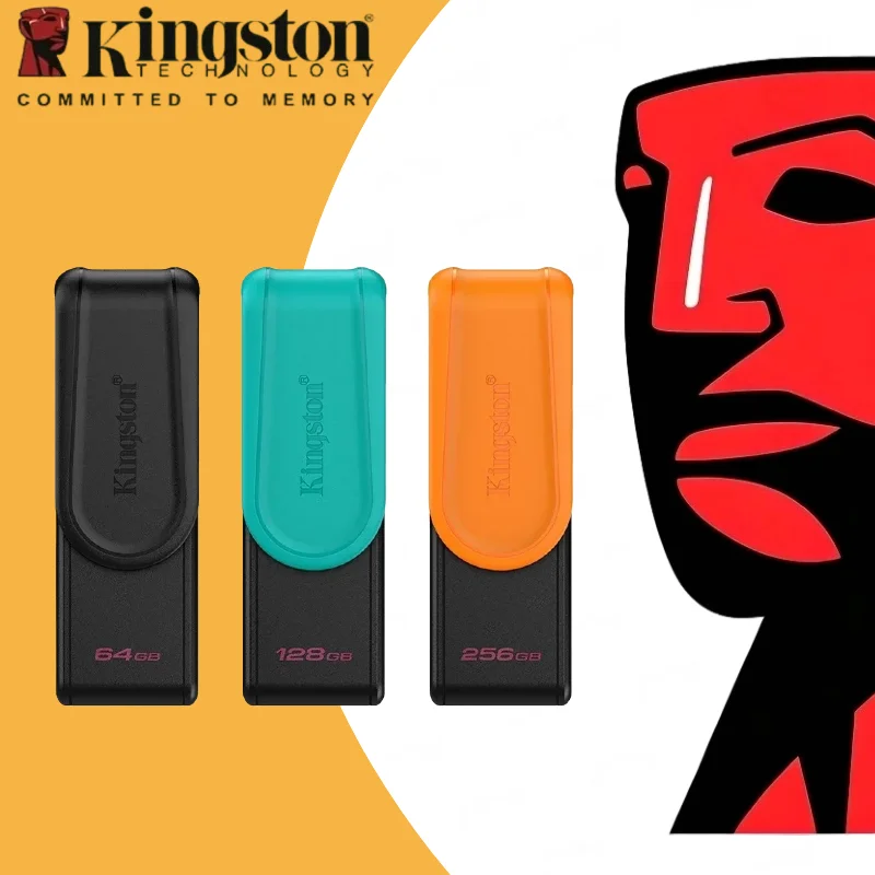 Kingston Data Traveler Exodia S USB Flash Drive 64GB 128GB 256GB 512G USB 3.2 Gen1 Pen Drive Black DTXS Flash Drive for Computer